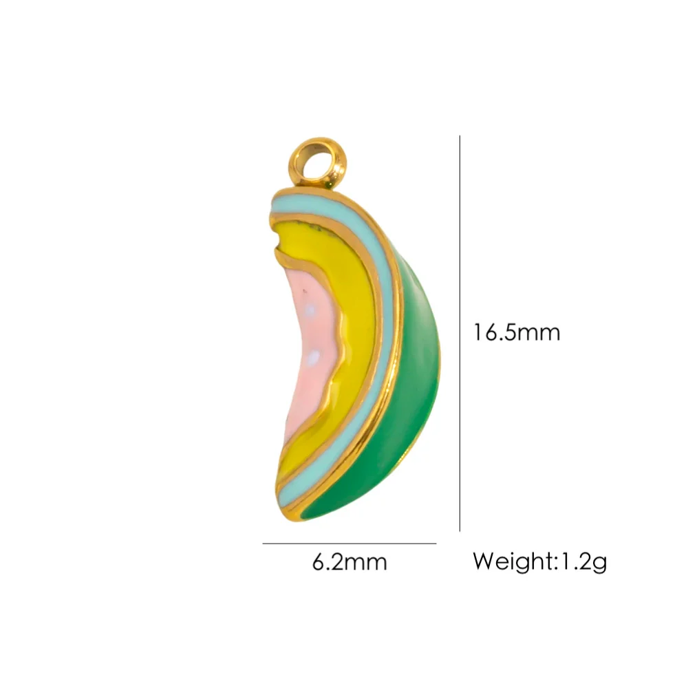 Stainless Steel Fruit Style Oil Dripping Jewelry Accessories Necklace Pendant - Image 9