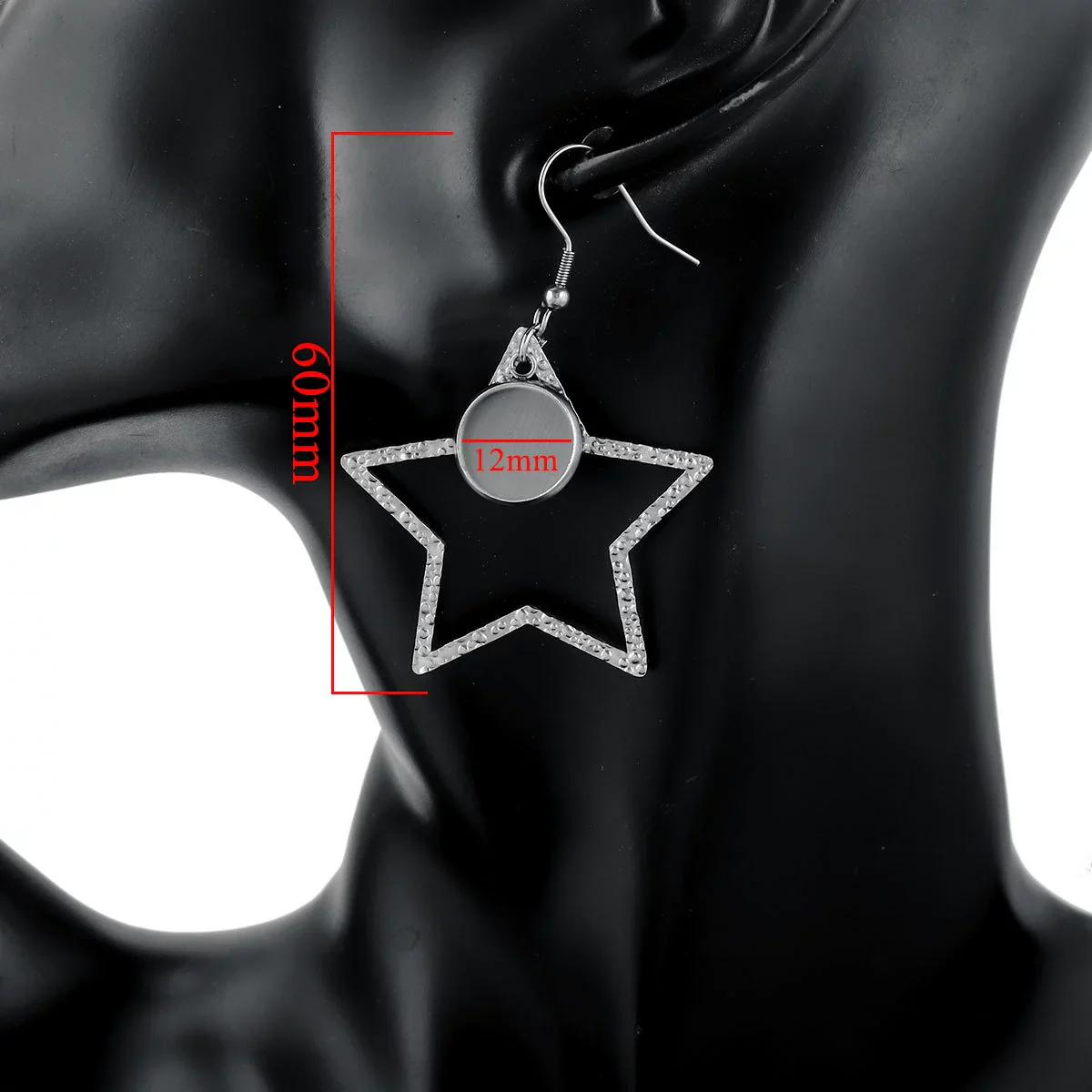 Stainless Steel Geometric Asymmetrical Diy Large Earrings Accessories With Electroplating - Image 13
