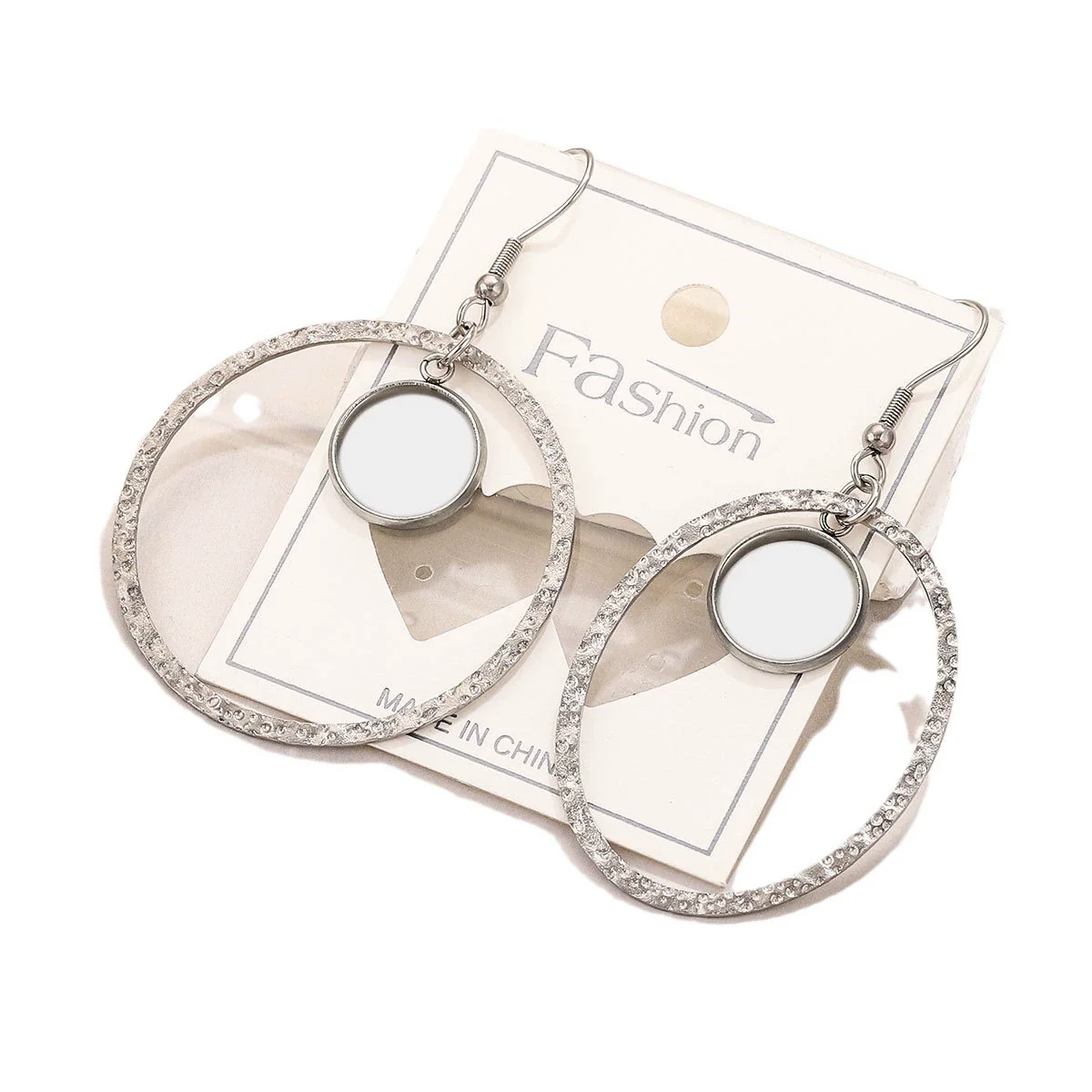 Stainless Steel Geometric Asymmetrical Diy Large Earrings Accessories With Electroplating - Image 5