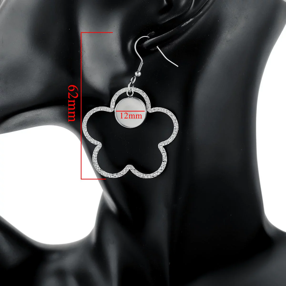 Stainless Steel Geometric Asymmetrical Diy Large Earrings Accessories With Electroplating - Image 7