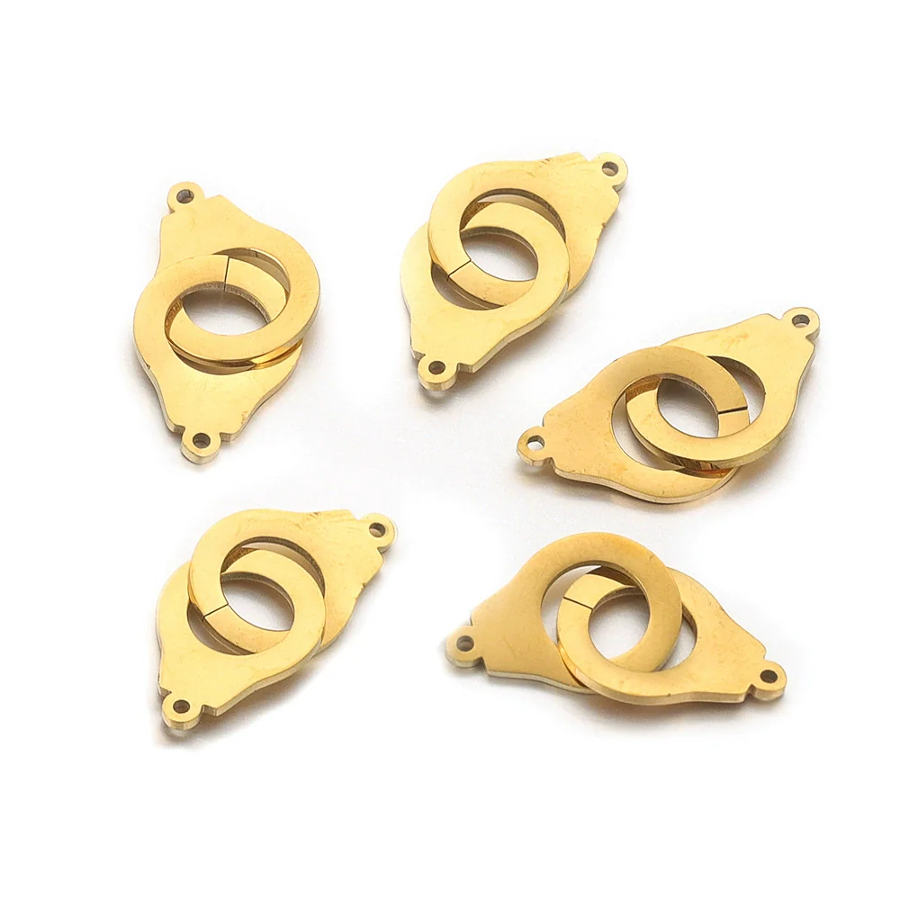 Stainless Steel Geometric Baking Paint Round Sliding Ring Buckle Diy Jewelry Accessories Pendant Bracelet Necklace