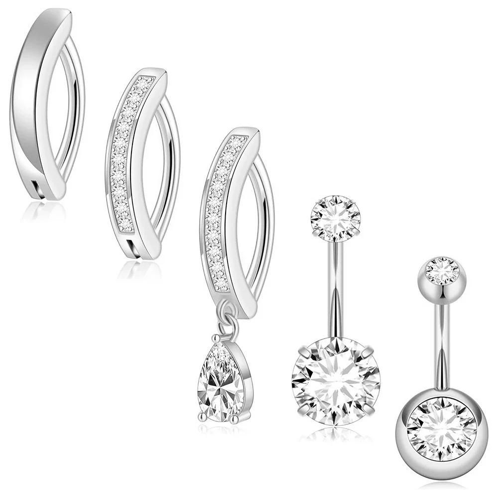 Stainless Steel Geometric Belly Button Ring For Unisex With Electroplating For Body Piercing - Image 5
