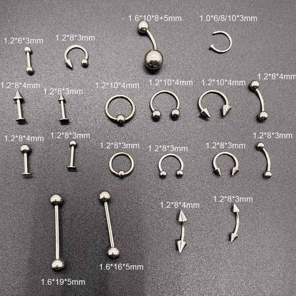 Stainless Steel Geometric Body Piercing Jewelry Electroplating Unisex Nose Ring Eyebrow Nail Lip Tongue Navel Ring - Image 4