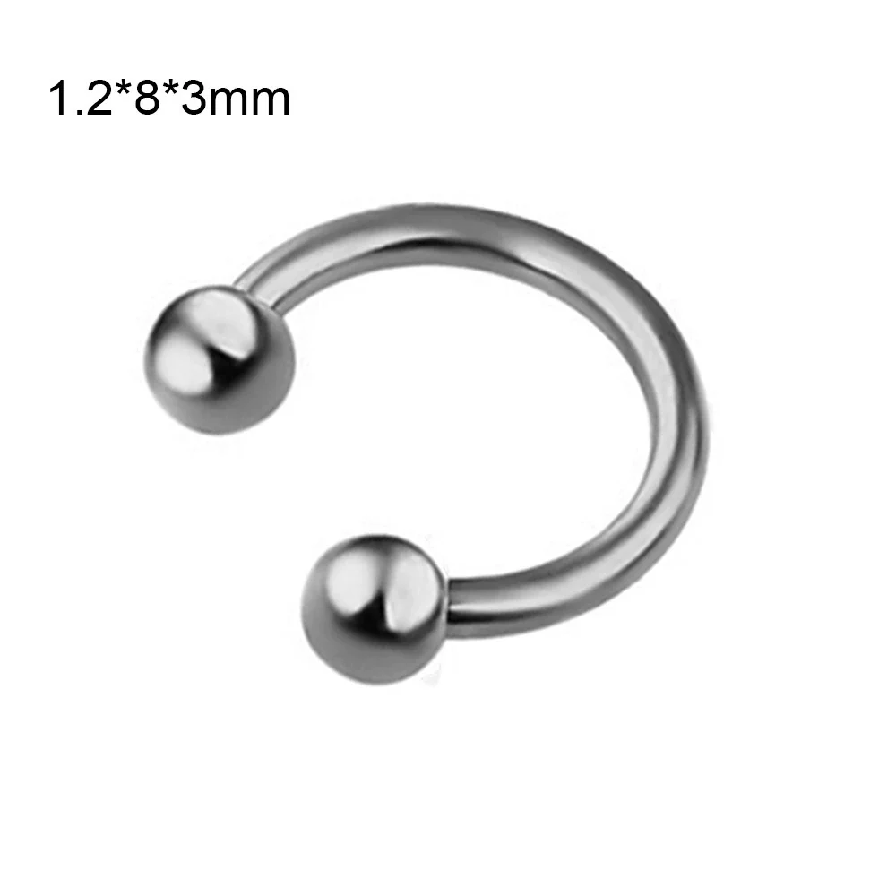 Stainless Steel Geometric Body Piercing Jewelry Electroplating Unisex Nose Ring Eyebrow Nail Lip Tongue Navel Ring - Image 6