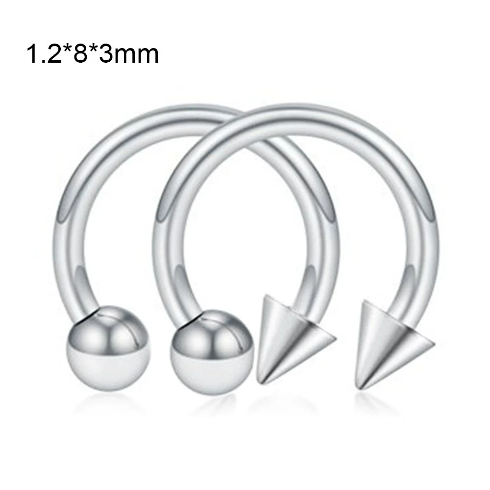 Stainless Steel Geometric Body Piercing Jewelry Electroplating Unisex Nose Ring Eyebrow Nail Lip Tongue Navel Ring - Image 8