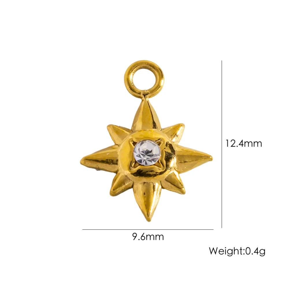 Stainless Steel Geometric Boots Tower Love Oil Drop Shell Pendant Jewelry Accessories With Vacuum In Furnace Electroplating - Image 6