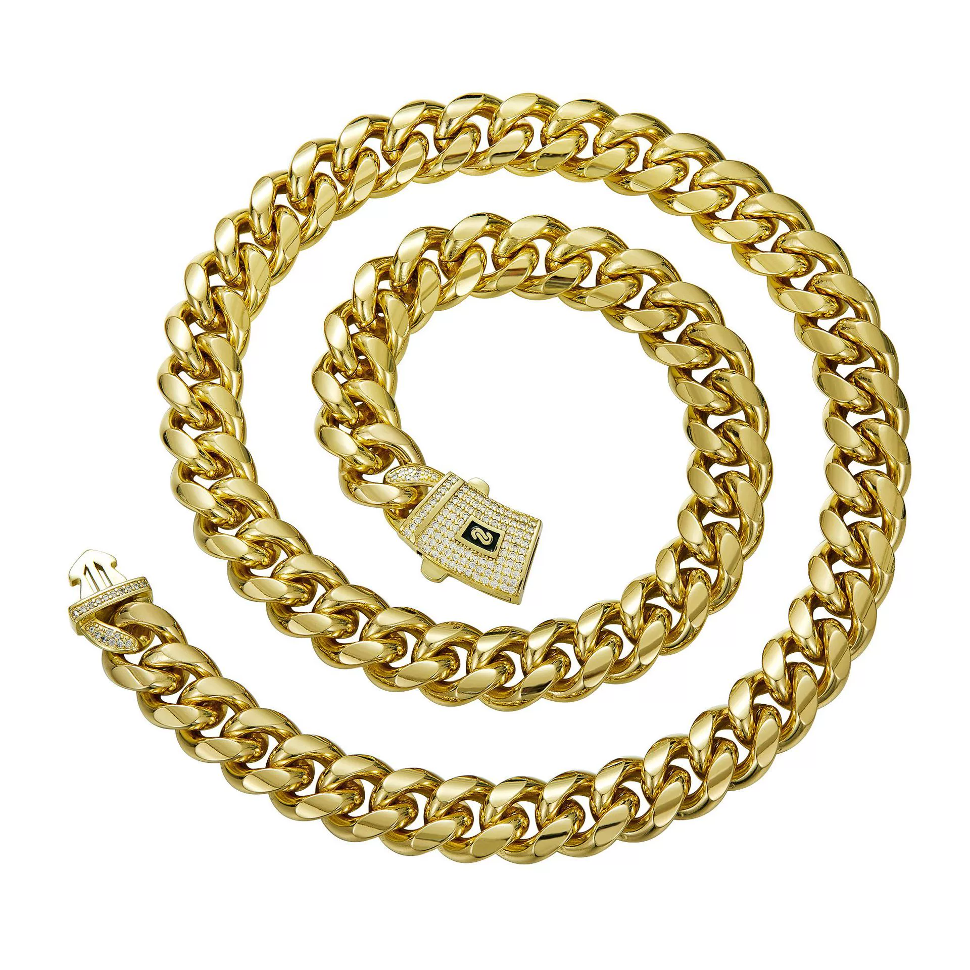 Stainless Steel Geometric Cuban Chain Men's Necklace With Electroplated And Polished Treatment - Image 5