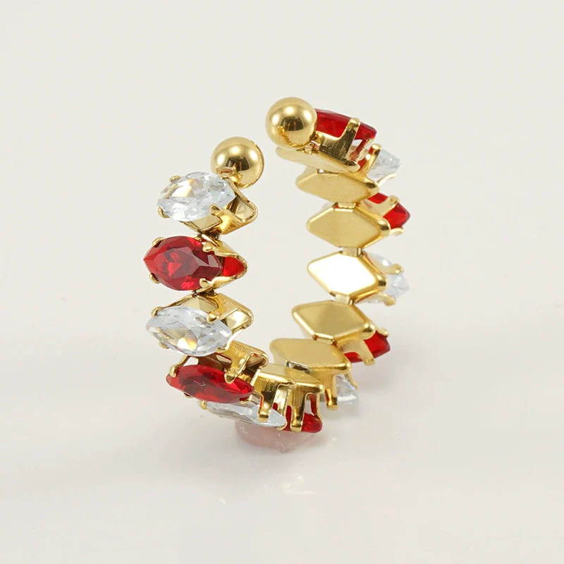 316L Stainless Steel Geometric Diamond Ring For Women Fashion Jewelry - Image 11