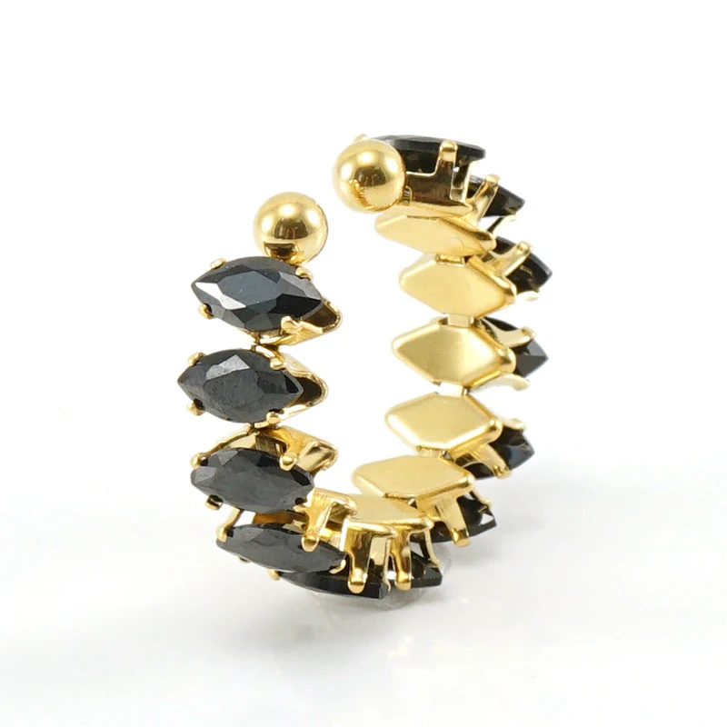 316L Stainless Steel Geometric Diamond Ring For Women Fashion Jewelry - Image 5
