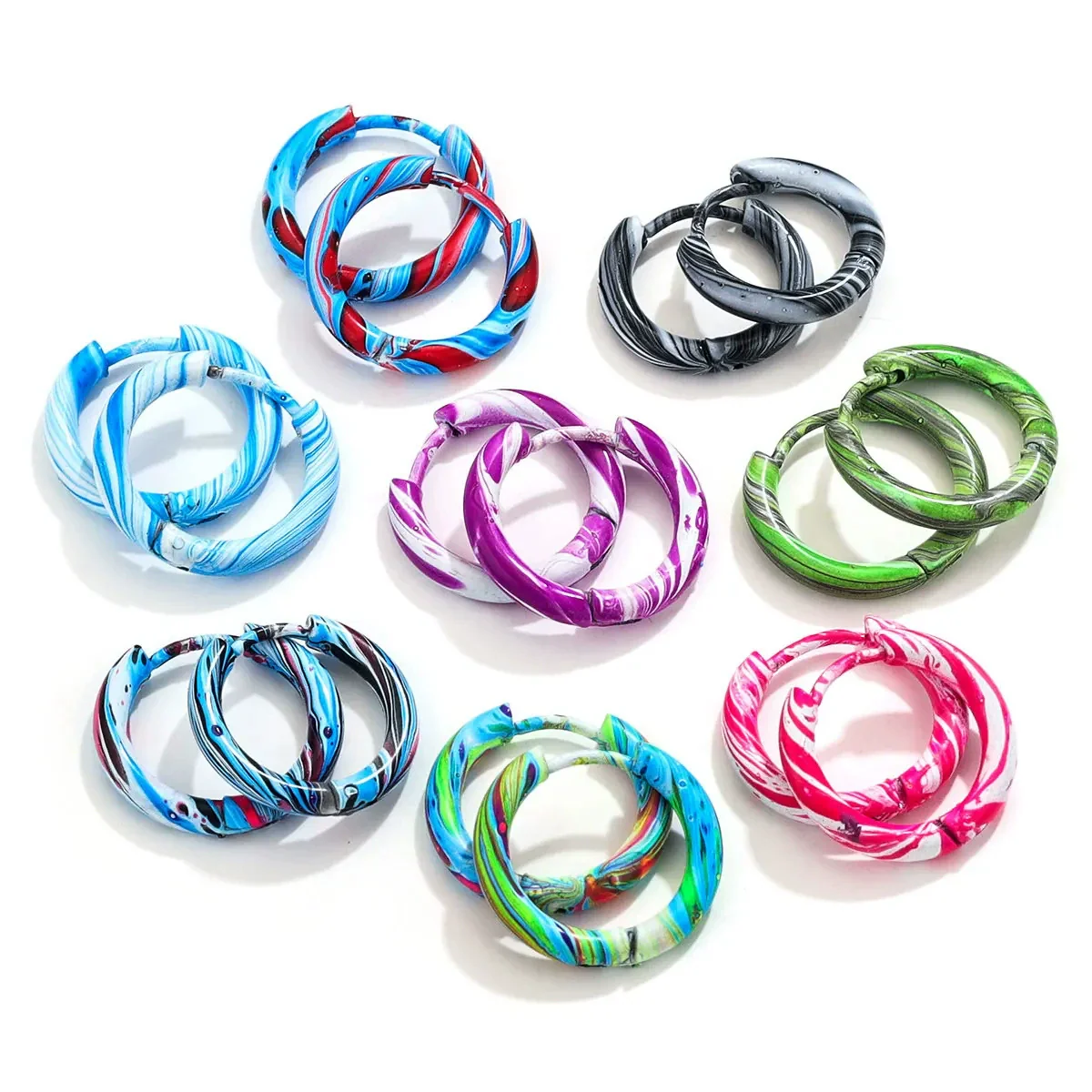 Stainless Steel Geometric Electroplated Unisex Piercing Ear Buckle And Ear Clip