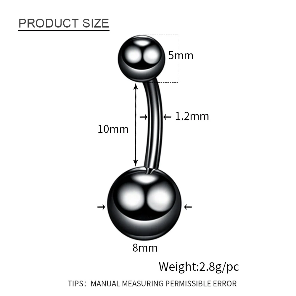 Stainless Steel Geometric Electroplating Unisex Navel Ring Body Piercing Jewelry - Image 5