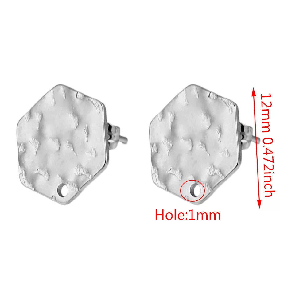 Stainless Steel Geometric Embossed Earring Piece Jewelry Accessories For Earrings Making With Electroplating And 18K Gold Plating - Image 10
