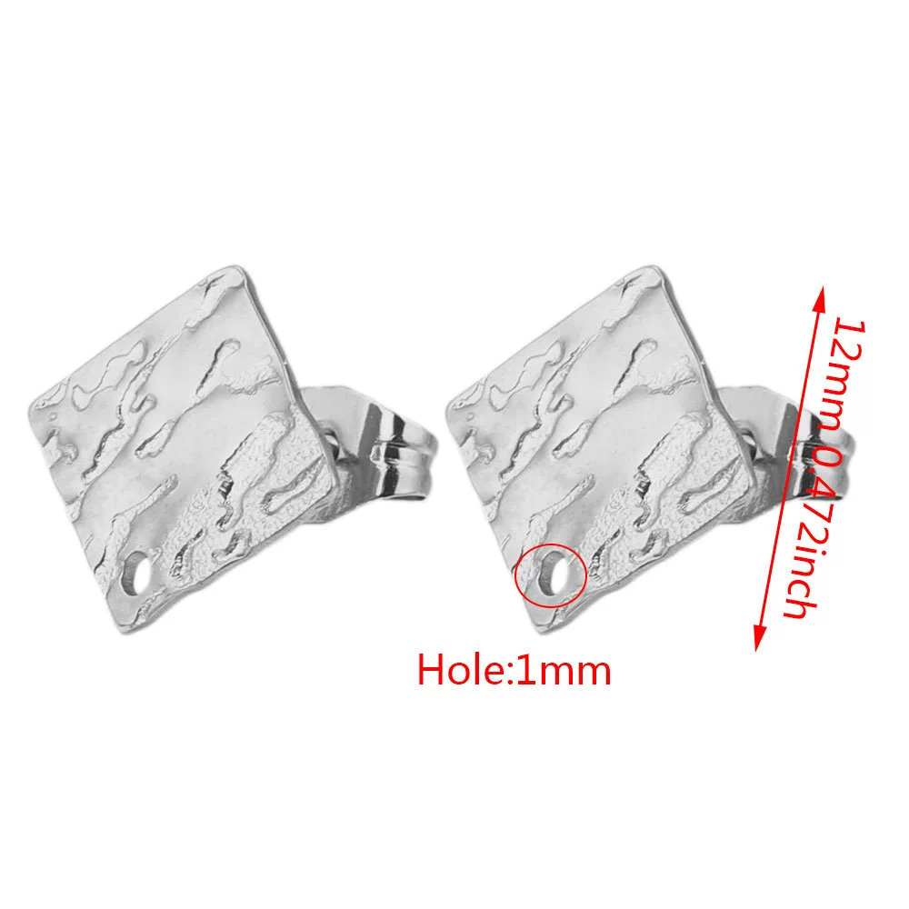 Stainless Steel Geometric Embossed Earring Piece Jewelry Accessories For Earrings Making With Electroplating And 18K Gold Plating - Image 14