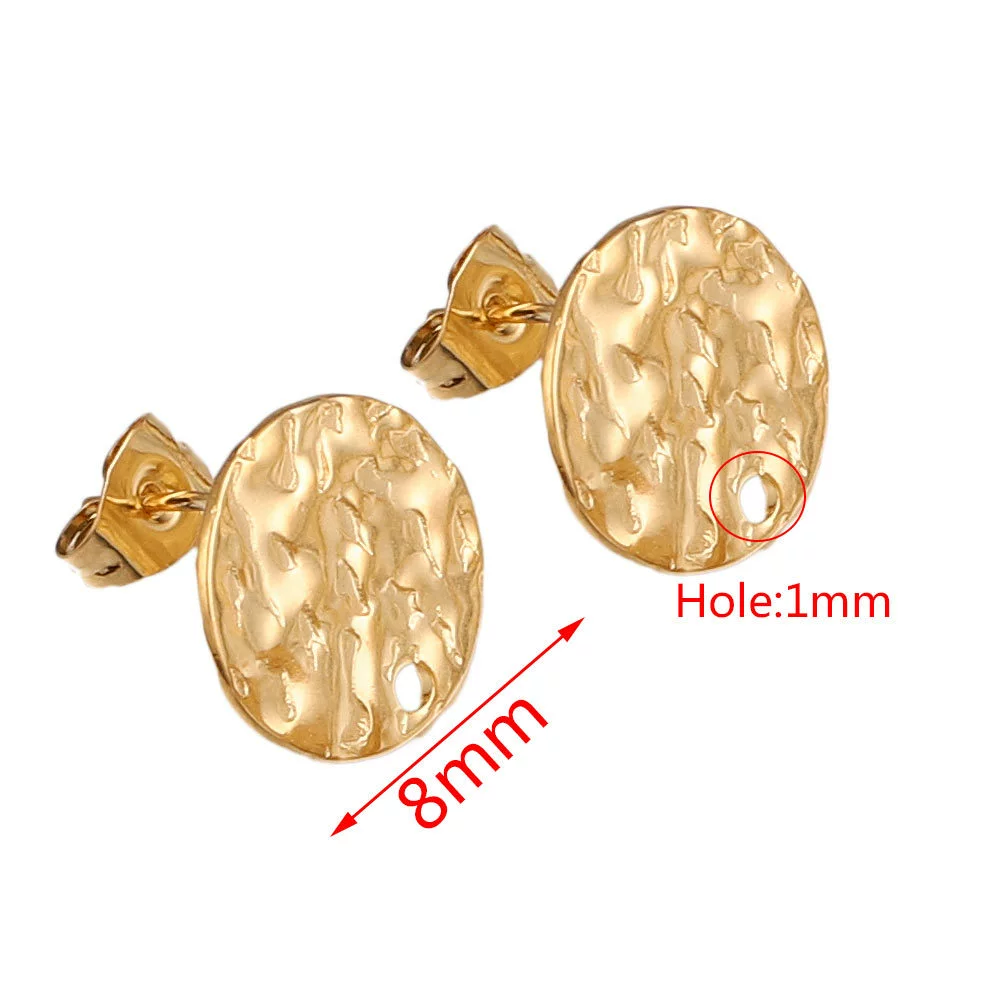 Stainless Steel Geometric Embossed Earring Piece Jewelry Accessories For Earrings Making With Electroplating And 18K Gold Plating - Image 23