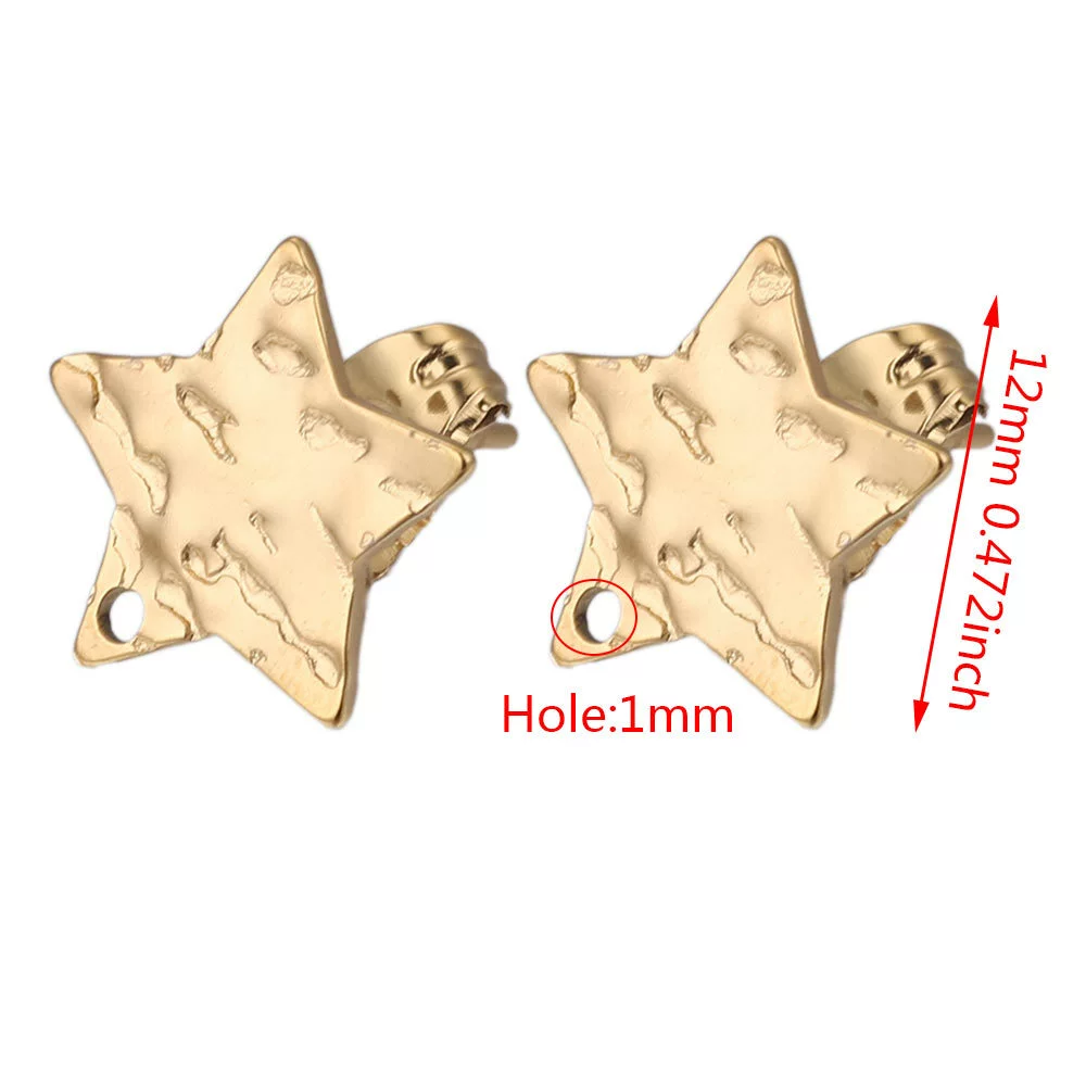 Stainless Steel Geometric Embossed Earring Piece Jewelry Accessories For Earrings Making With Electroplating And 18K Gold Plating - Image 28