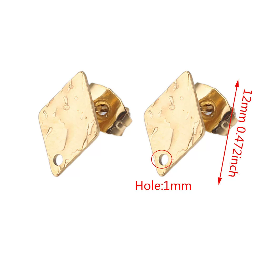 Stainless Steel Geometric Embossed Earring Piece Jewelry Accessories For Earrings Making With Electroplating And 18K Gold Plating - Image 29