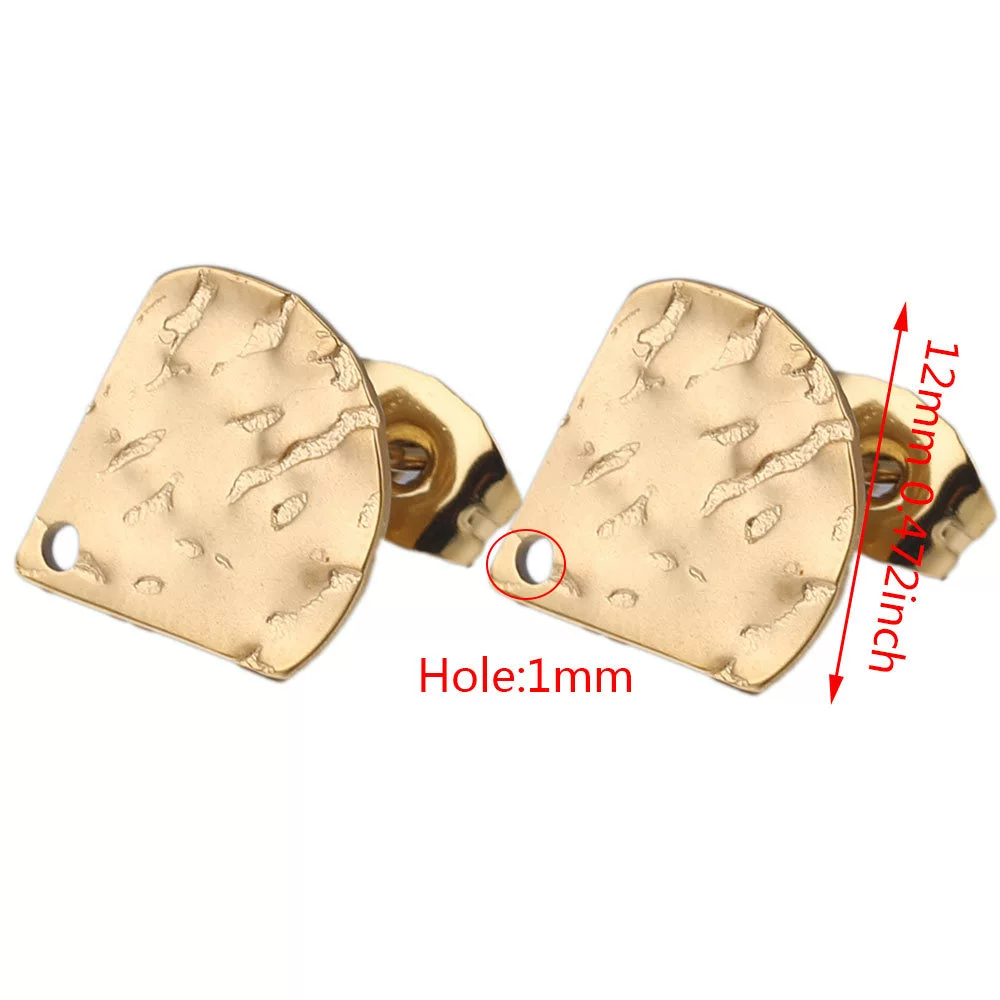 Stainless Steel Geometric Embossed Earring Piece Jewelry Accessories For Earrings Making With Electroplating And 18K Gold Plating - Image 30