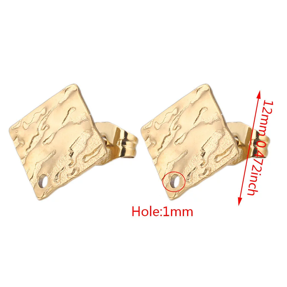 Stainless Steel Geometric Embossed Earring Piece Jewelry Accessories For Earrings Making With Electroplating And 18K Gold Plating - Image 31