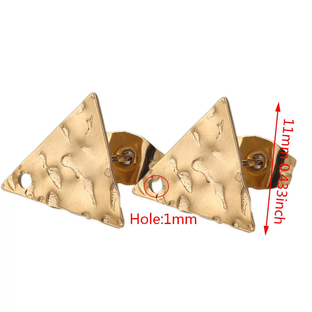 Stainless Steel Geometric Embossed Earring Piece Jewelry Accessories For Earrings Making With Electroplating And 18K Gold Plating - Image 32