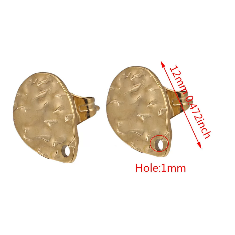 Stainless Steel Geometric Embossed Earring Piece Jewelry Accessories For Earrings Making With Electroplating And 18K Gold Plating - Image 34