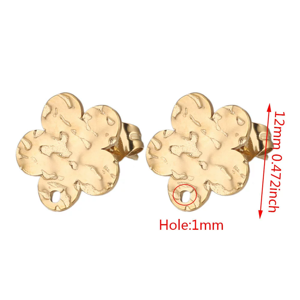 Stainless Steel Geometric Embossed Earring Piece Jewelry Accessories For Earrings Making With Electroplating And 18K Gold Plating - Image 35