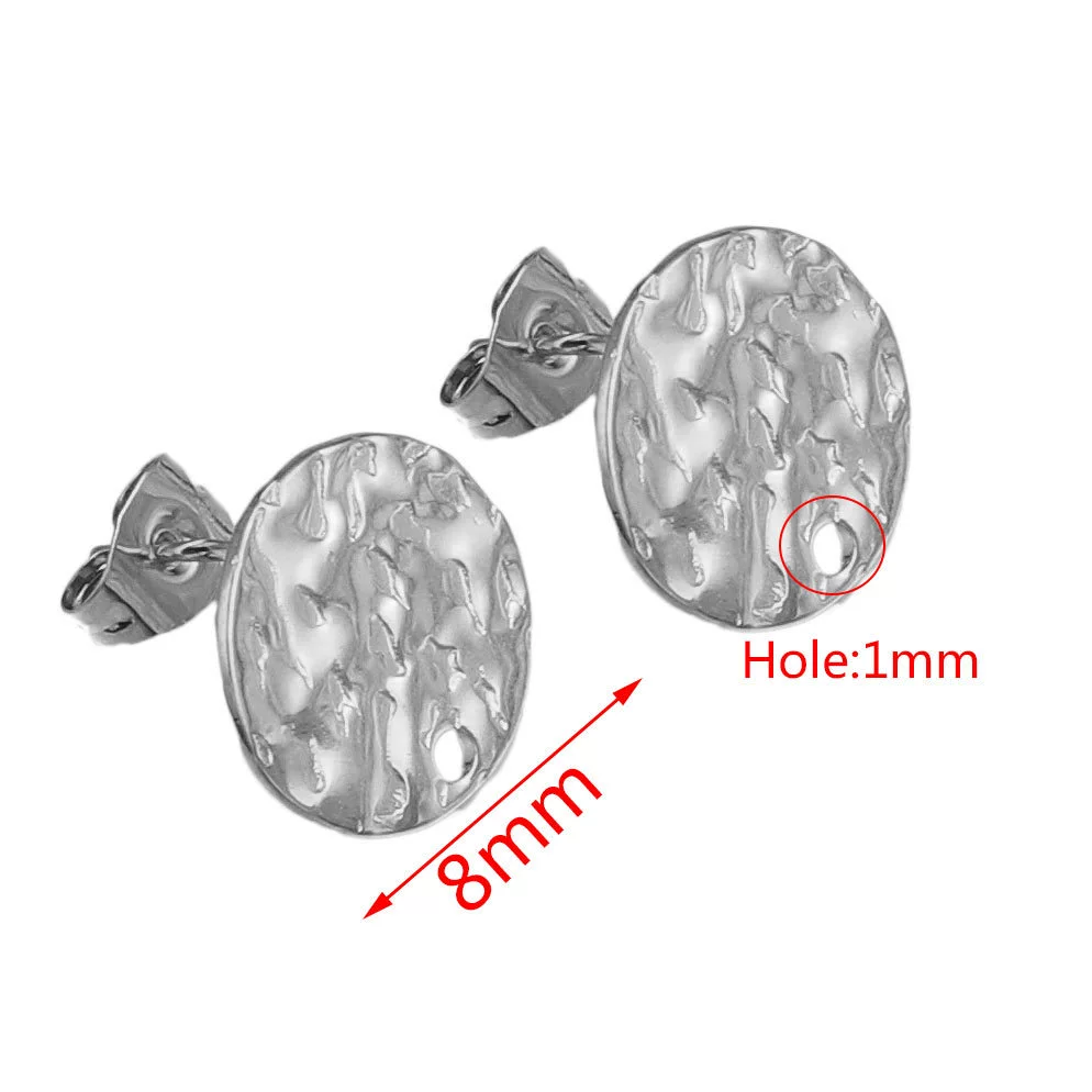 Stainless Steel Geometric Embossed Earring Piece Jewelry Accessories For Earrings Making With Electroplating And 18K Gold Plating - Image 6