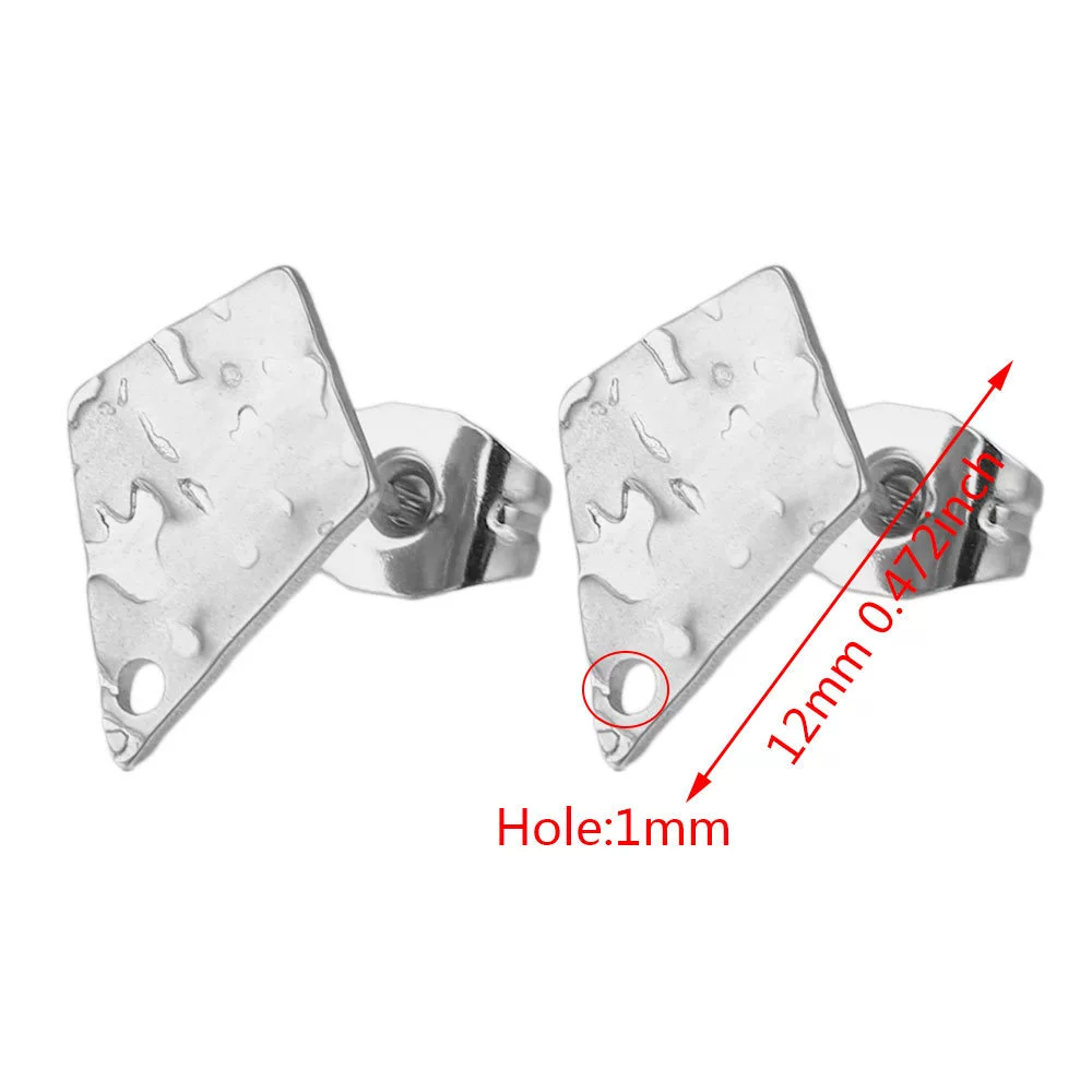 Stainless Steel Geometric Embossed Earring Piece Jewelry Accessories For Earrings Making With Electroplating And 18K Gold Plating - Image 9
