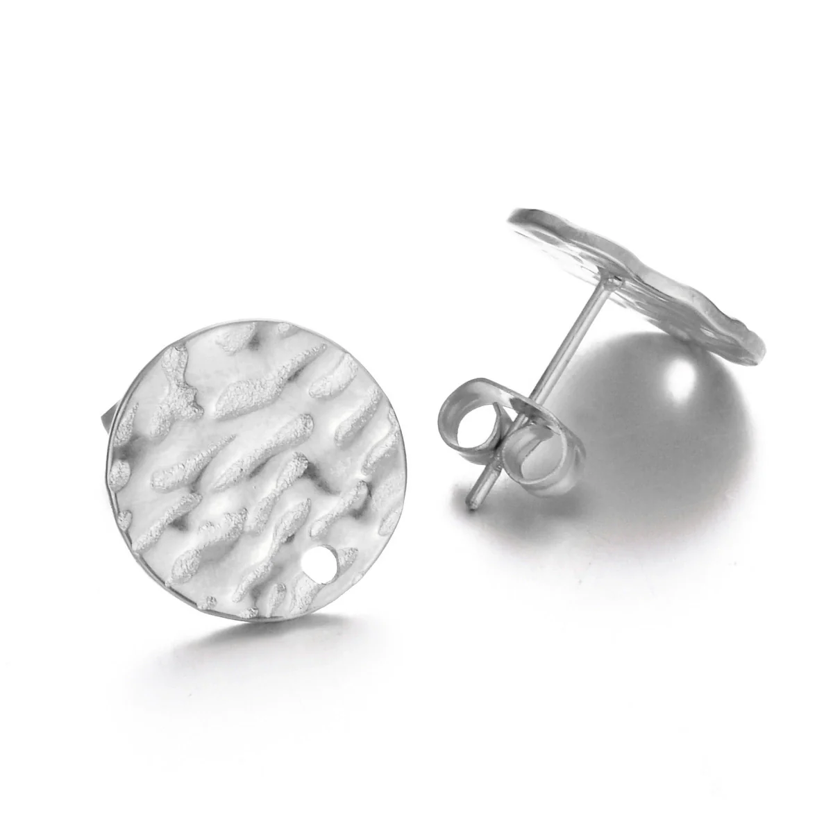 Stainless Steel Geometric Embossed Electroplated Earrings For Diy Making - Image 10