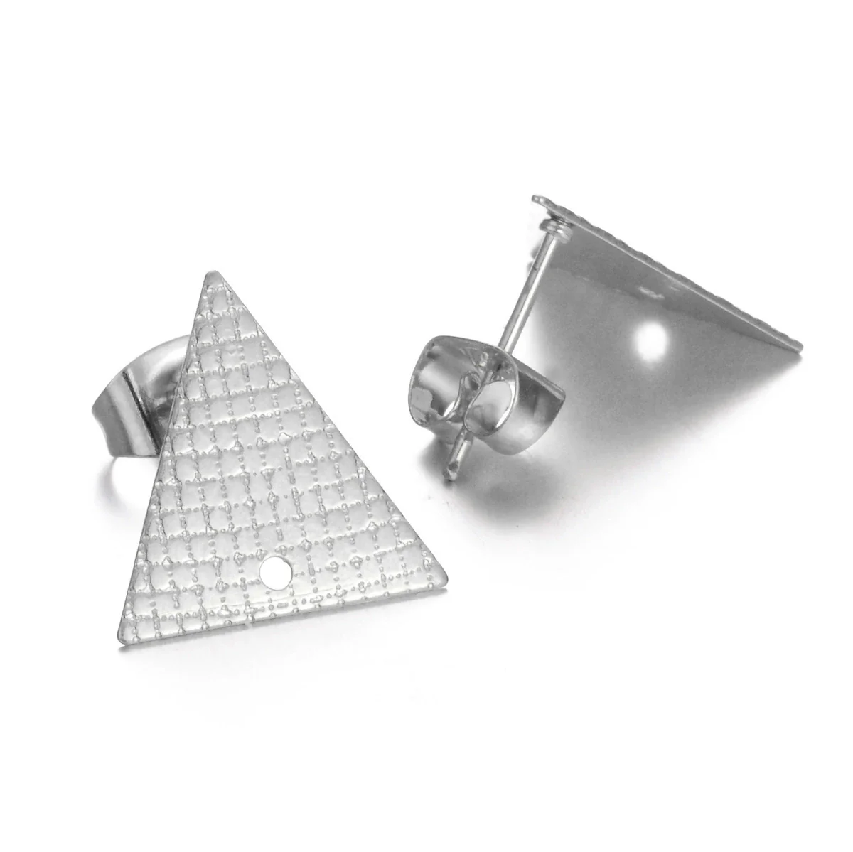 Stainless Steel Geometric Embossed Electroplated Earrings For Diy Making - Image 12