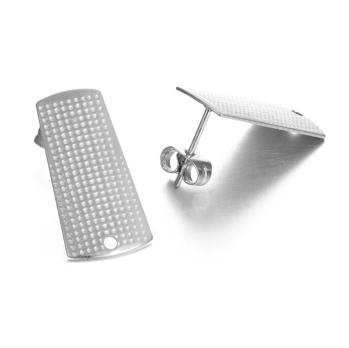 Stainless Steel Geometric Embossed Electroplated Earrings For Diy Making - Image 14