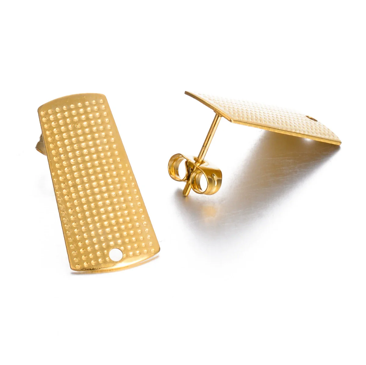 Stainless Steel Geometric Embossed Electroplated Earrings For Diy Making - Image 15