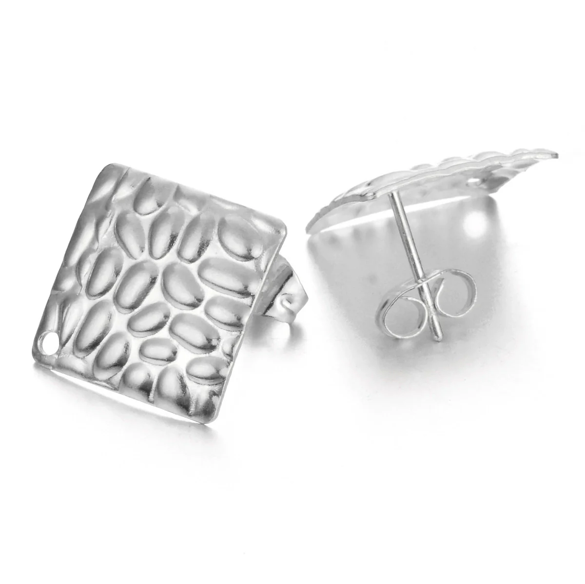 Stainless Steel Geometric Embossed Electroplated Earrings For Diy Making - Image 16