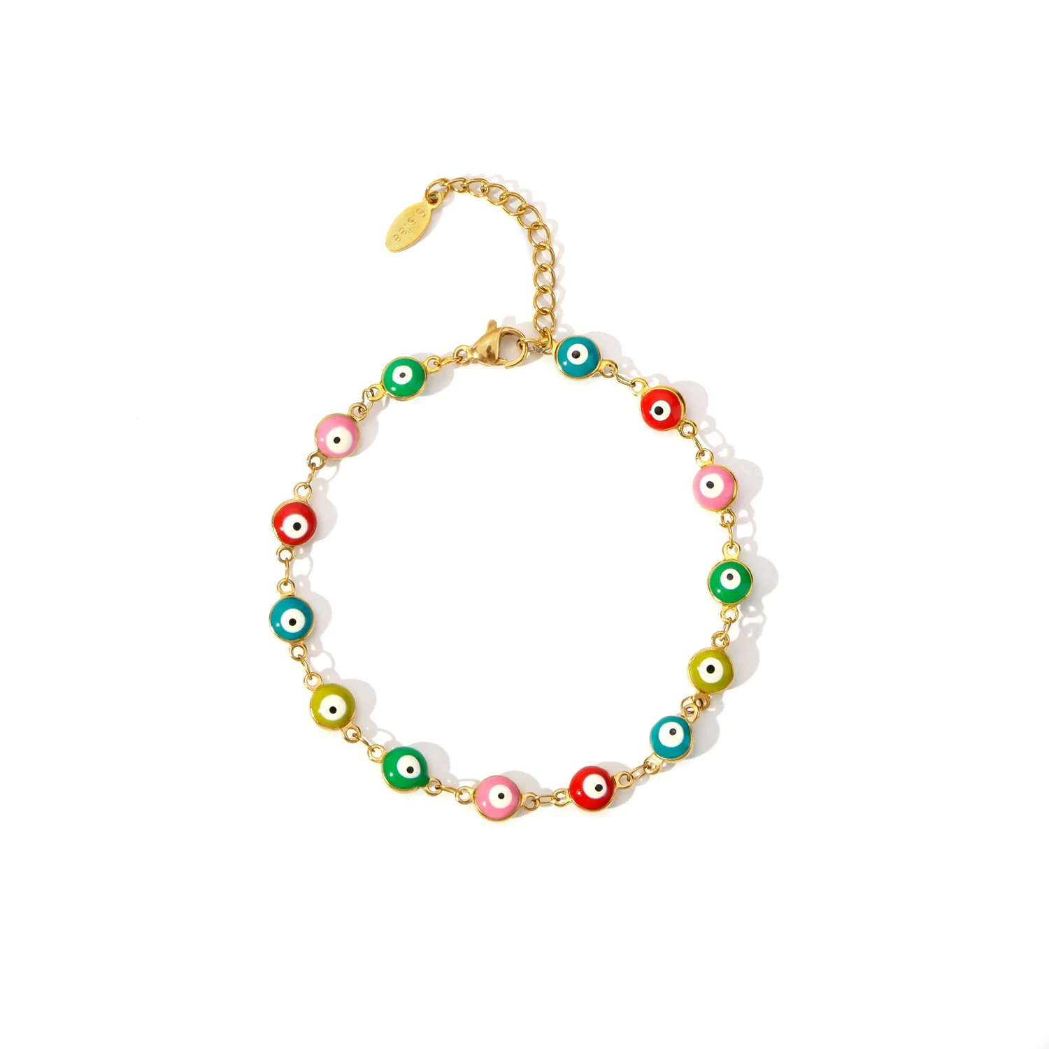 Stainless Steel Geometric Evil Eye Women's Bracelet With Electroplating - Image 5