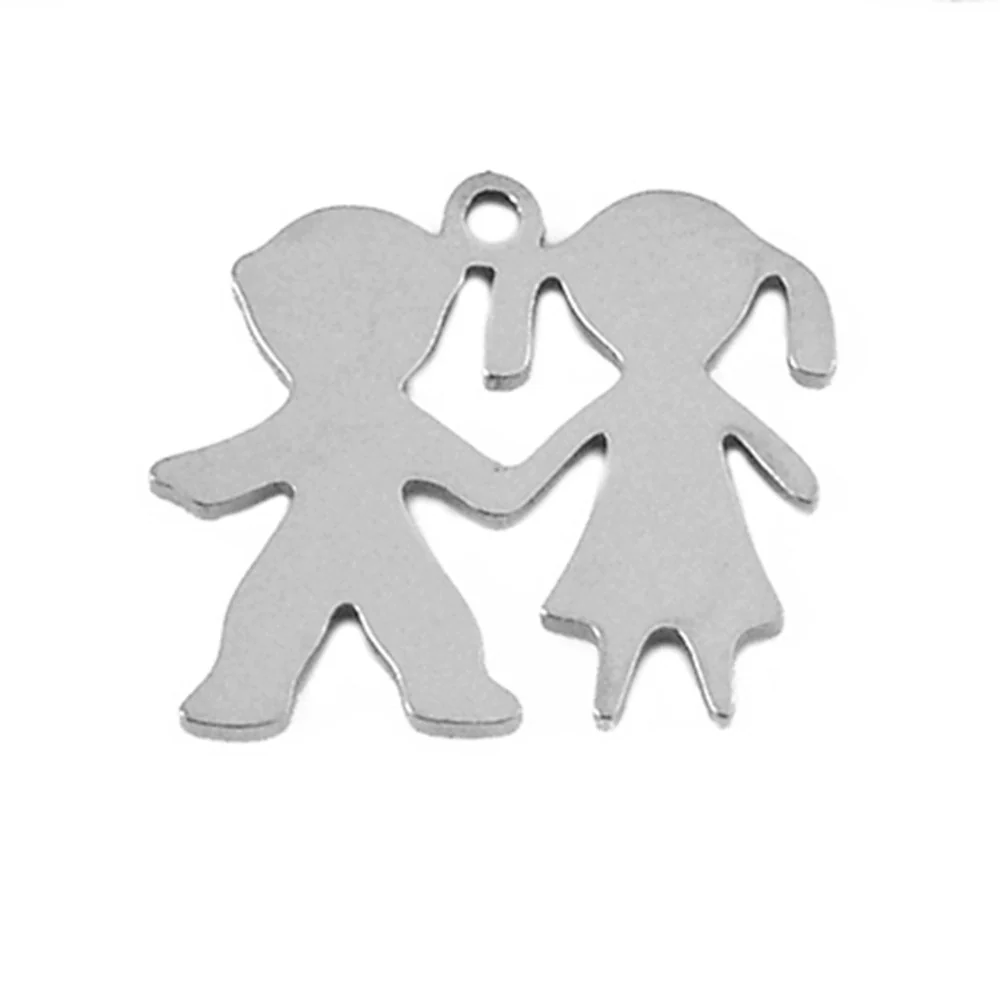 Stainless Steel Geometric Family Round Happiness Diy Pendant Jewelry Accessories - Image 5