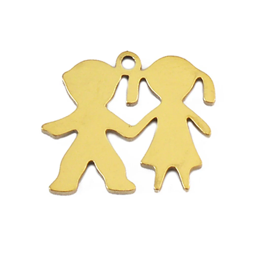 Stainless Steel Geometric Family Round Happiness Diy Pendant Jewelry Accessories - Image 6