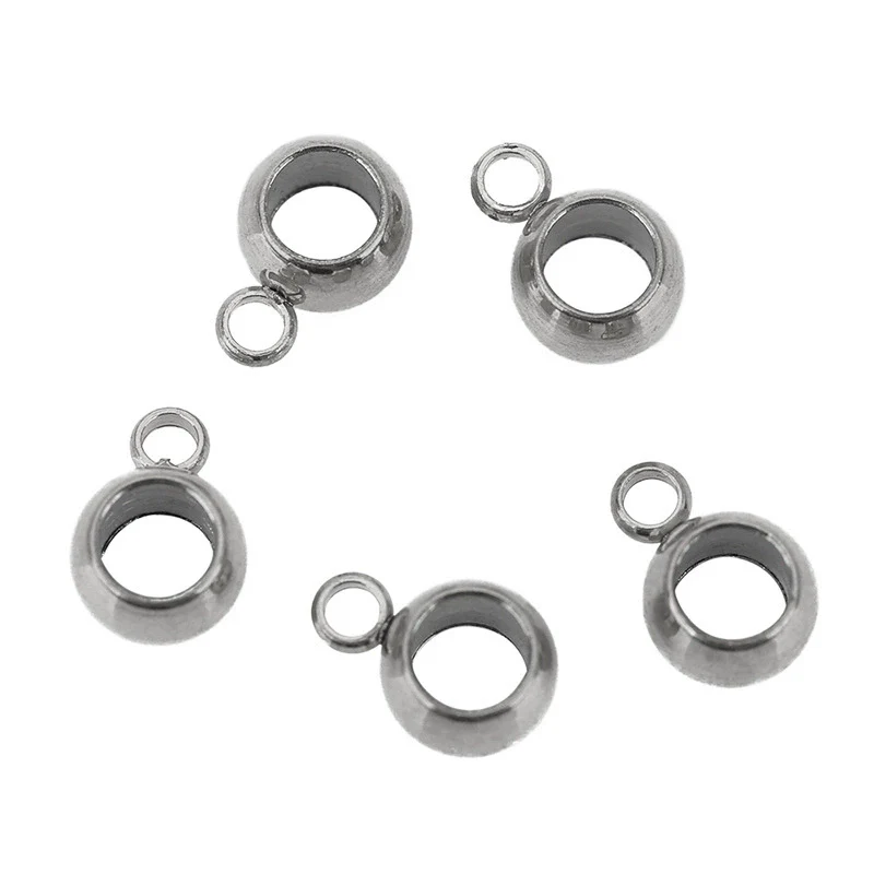 Stainless Steel Geometric Glossy Welding Ring Single Hole Beads 18K Vacuum Plated Pendant Accessories For Handmade Jewelry - Image 6