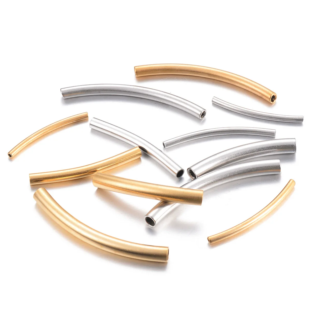 Stainless Steel Geometric Hollow Tube Handmade Electroplated Bracelet And Necklace Accessories - Image 5