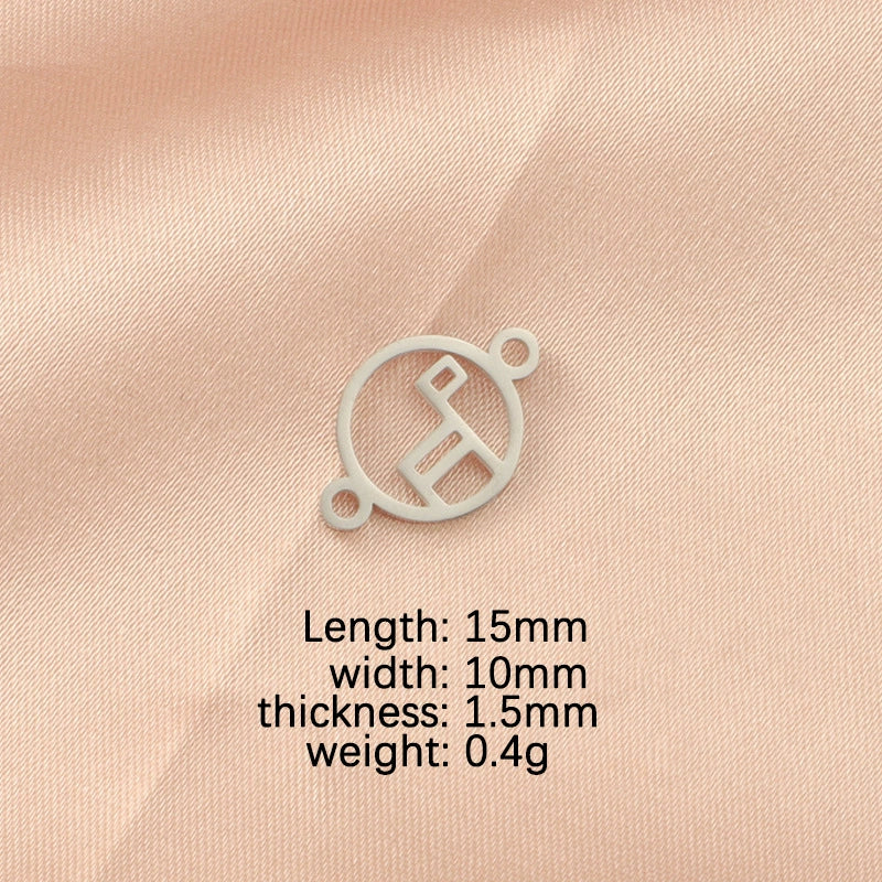 Stainless Steel Geometric Irregular Doublehole Hollow Pendant Diy Jewelry Accessories Fine Polishing - Image 5
