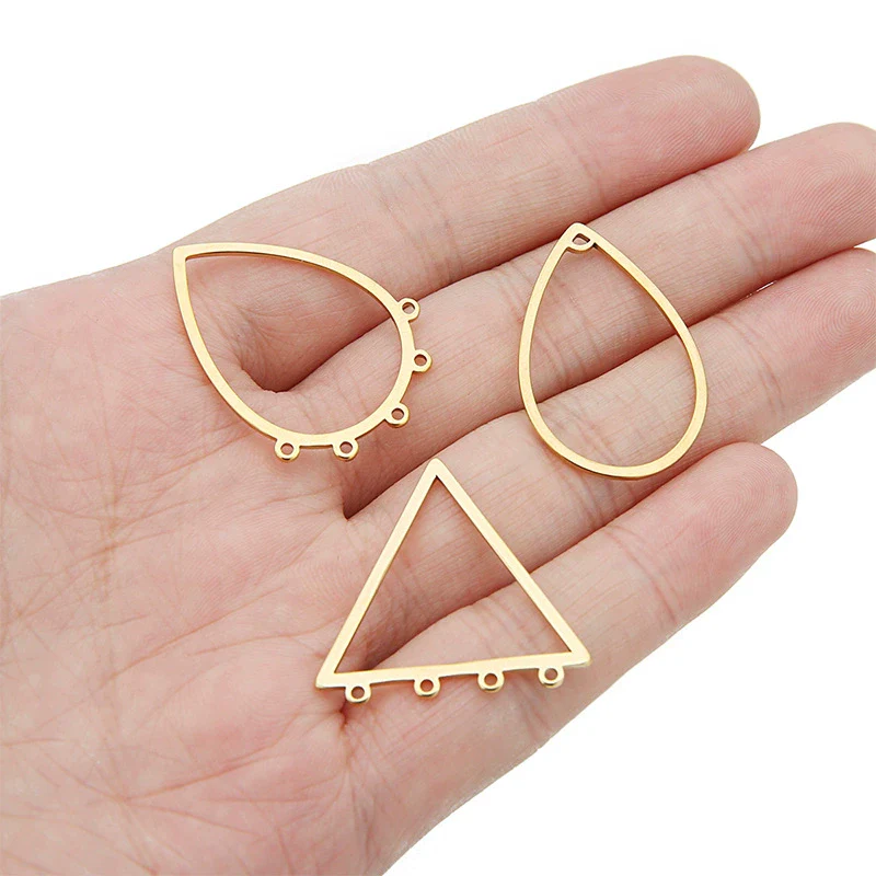 Stainless Steel Geometric Jewelry Connector Tassel Earrings Accessories With Electroplating And Smooth Pattern - Image 3