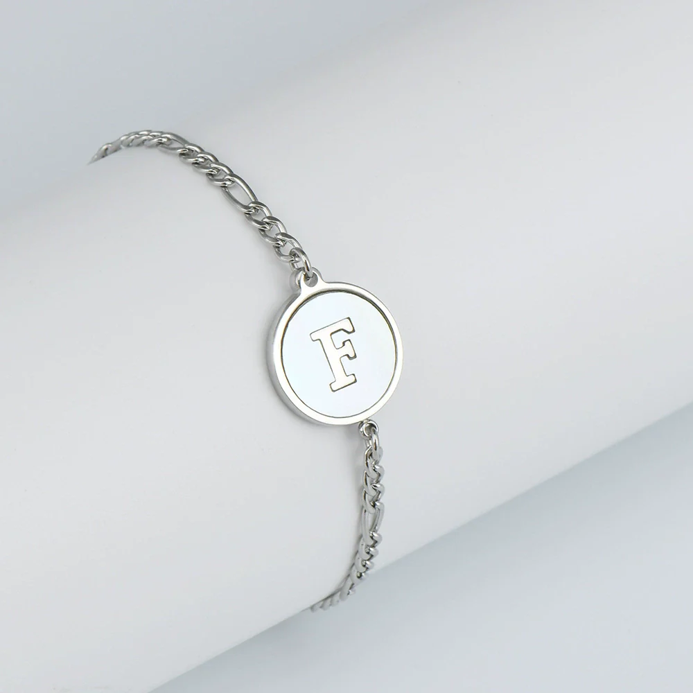 316L Stainless Steel Geometric Letter Bracelet For Women - Image 10