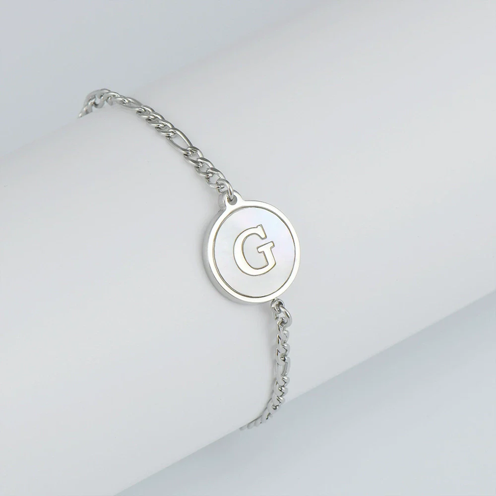 316L Stainless Steel Geometric Letter Bracelet For Women - Image 11