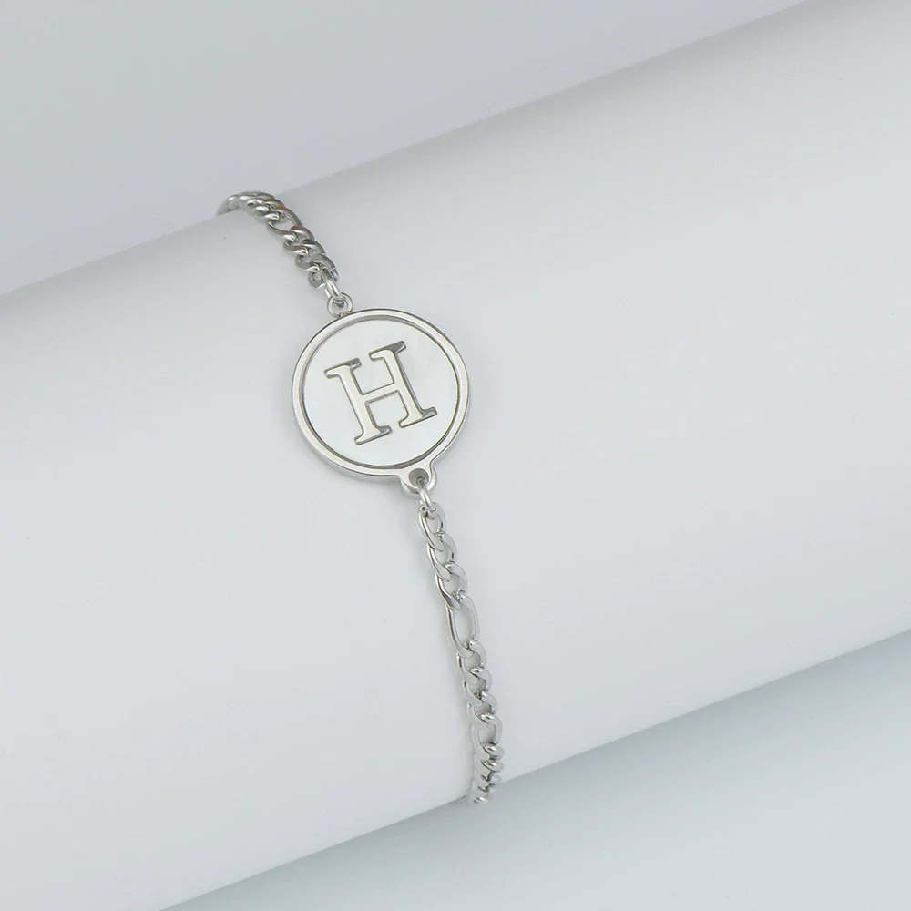 316L Stainless Steel Geometric Letter Bracelet For Women - Image 12