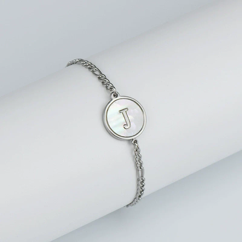316L Stainless Steel Geometric Letter Bracelet For Women - Image 14