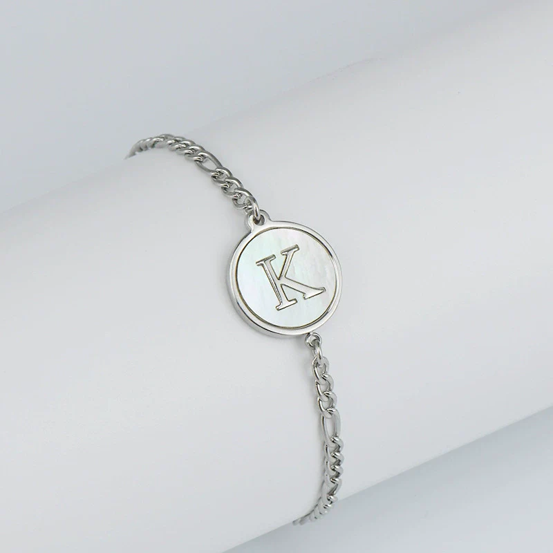 316L Stainless Steel Geometric Letter Bracelet For Women - Image 15