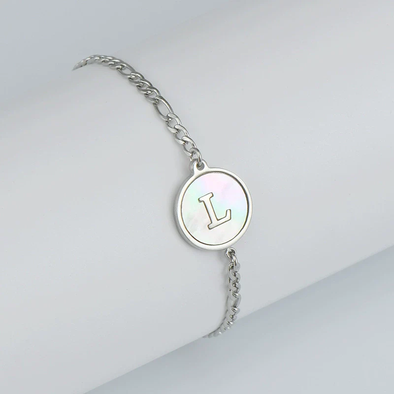 316L Stainless Steel Geometric Letter Bracelet For Women - Image 16