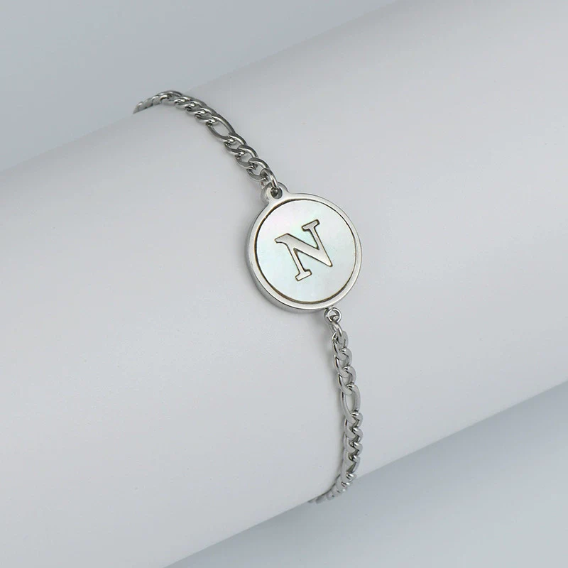 316L Stainless Steel Geometric Letter Bracelet For Women - Image 18