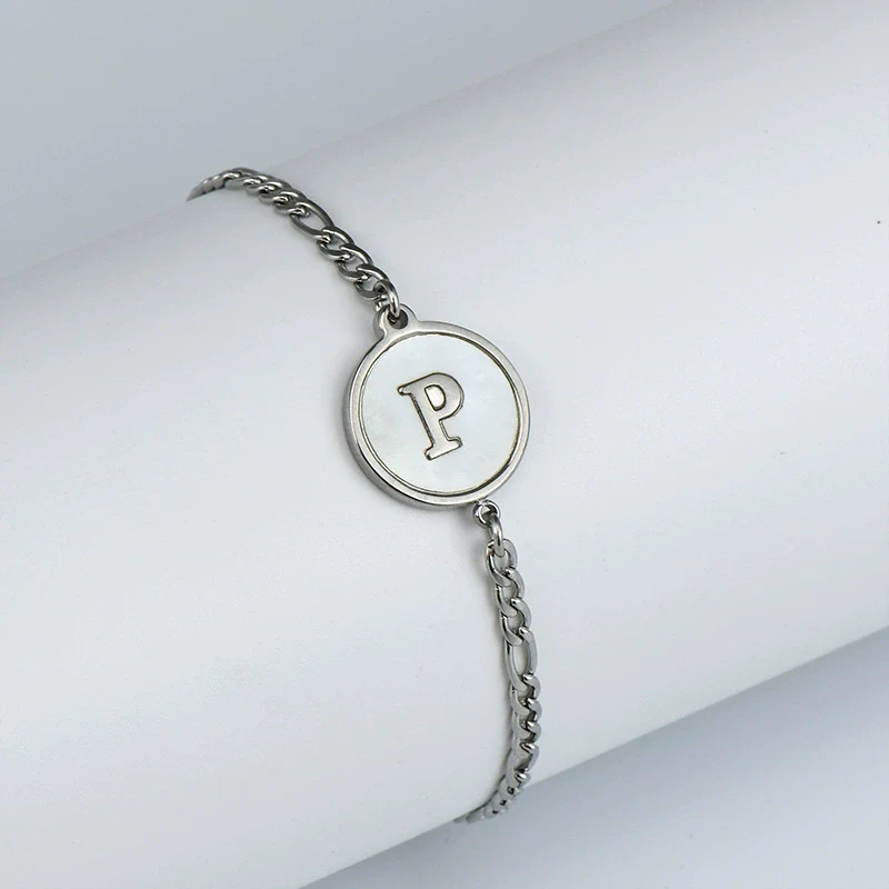 316L Stainless Steel Geometric Letter Bracelet For Women - Image 20