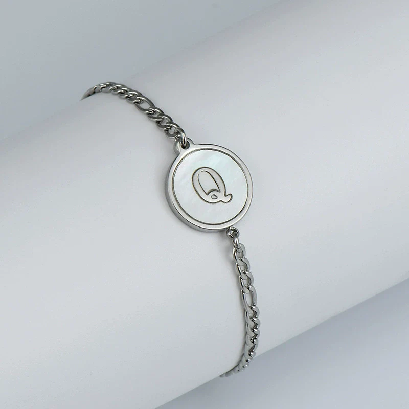 316L Stainless Steel Geometric Letter Bracelet For Women - Image 21