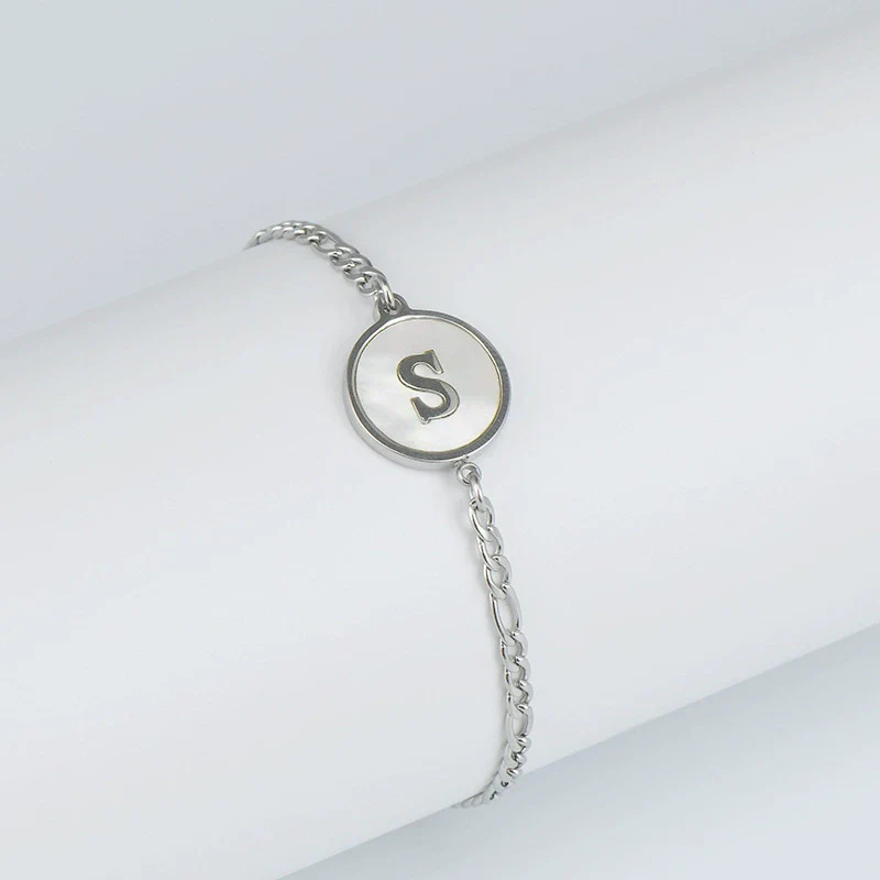 316L Stainless Steel Geometric Letter Bracelet For Women - Image 23