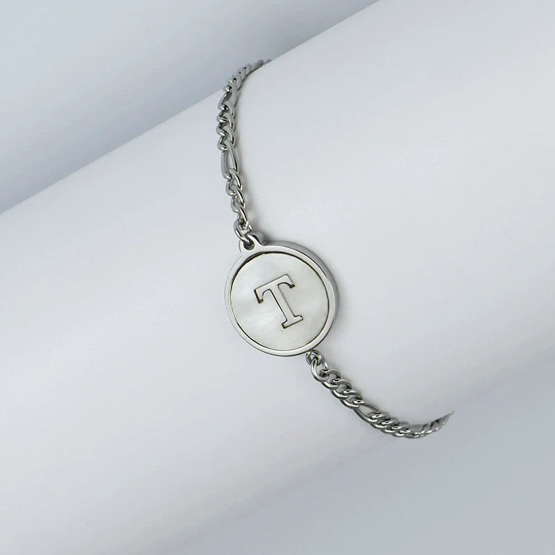 316L Stainless Steel Geometric Letter Bracelet For Women - Image 24